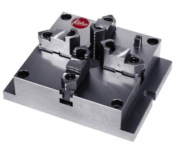 Atlas Workholding - 6" Chuck Diam, 0.16 to 5.04" External Chucking Diam, Low Profile Machining Chuck - 5.67" Bolt Hole Spacing, 1.57" Through Hole, 2.17 to 5.04" Internal Chucking Diam, 8.46" Base Len x 6-1/2" Base Width x 2.24" Base Height - Best Tool & Supply