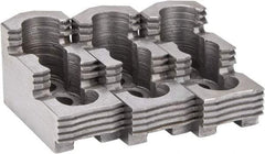 Atlas Workholding - 6" Max Chuck Diam Compatibility, Hard Steel 1.5mm x 60° Serrated Hard Lathe Top Jaws - 1.18" Wide x 2.56" Long x 1.38" High - Best Tool & Supply