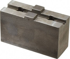 Atlas Workholding - Tongue & Groove Attachment, Square Soft Lathe Chuck Jaw - Steel, 1-3/4" Btw Mount Hole Ctrs, 3-5/16" Long x 1-1/4" Wide x 1.87" High, 0.31" Groove - Best Tool & Supply