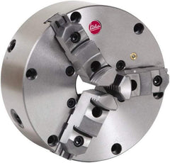 Atlas Workholding - 3 Jaws, 10" Diam, Self Centering Manual Lathe Chuck - Plain Back Mount Spindle, Adjustable, Reversible, 2,500 Max RPM, 2.86" Through Hole Diam, Cast Iron - Best Tool & Supply