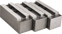 H & R Manufacturing - 1.5mm x 60° Serrated Attachment, Square Soft Lathe Chuck Jaw - 3 Jaws, Steel, 1.69" Btw Mount Hole Ctrs, 6-1/2" Long x 2-1/2" Wide x 2-1/2" High, 0.866" Groove, 20mm Fastener - Best Tool & Supply