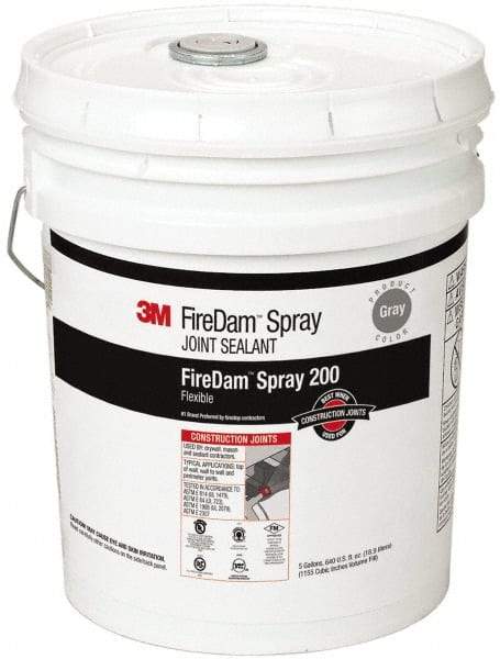 3M - 5 Gal Pail Gray Elastomer Joint Sealant - 110°F Max Operating Temp, 24 hr Full Cure Time, Series Spray 200 - Best Tool & Supply