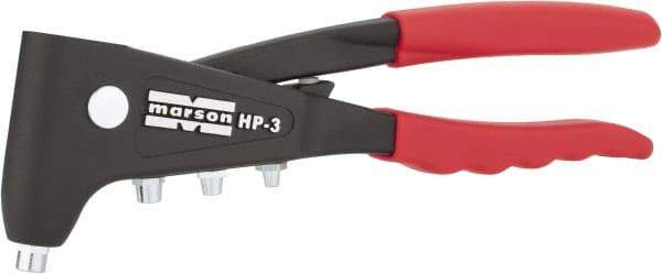 Marson - Right Angle Head Hand Riveter - 3/32 to 3/16" Rivet Capacity, 10" OAL - Best Tool & Supply