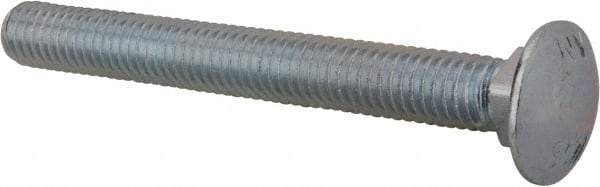 Value Collection - 7/16-14 UNC 4" Length Under Head, Standard Square Neck, Carriage Bolt - Grade 2 Steel, Zinc-Plated Finish - Best Tool & Supply