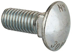 Value Collection - 1/2-13 UNC 1-1/4" Length Under Head, Standard Square Neck, Carriage Bolt - Grade 2 Steel, Zinc-Plated Finish - Best Tool & Supply