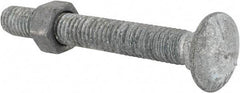 Value Collection - 3/8-16 UNC 3" Length Under Head, Standard Square Neck, Carriage Bolt - Grade 5 Steel, Galvanized Finish - Best Tool & Supply