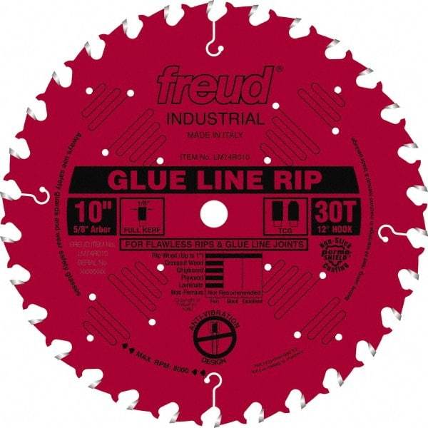 Freud - 10" Diam, 5/8" Arbor Hole Diam, 30 Tooth Wet & Dry Cut Saw Blade - Carbide-Tipped, Standard Round Arbor - Best Tool & Supply