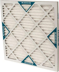 Made in USA - 20" Noml Height x 20" Noml Width x 1" Noml Depth, 80 to 85% Capture Efficiency, Wire-Backed Pleated Air Filter - MERV 13, Synthetic, Integrated Beverage Board Frame, 300 Max FPM, 840 CFM, For Any Unit - Best Tool & Supply