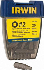 Irwin - 1/4" Drive, #2 Square Recess Screwdriver Bit - 1" OAL - Best Tool & Supply