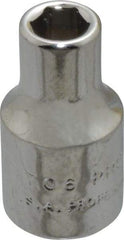 Proto - 3/16", 1/4" Drive, Standard Hand Socket - 6 Points, 7/8" OAL, Chrome Finish - Best Tool & Supply