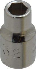 Proto - 7/32", 1/4" Drive, Standard Hand Socket - 6 Points, 7/8" OAL, Chrome Finish - Best Tool & Supply