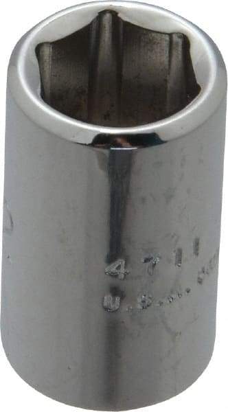 Proto - 11/32", 1/4" Drive, Standard Hand Socket - 6 Points, 7/8" OAL, Chrome Finish - Best Tool & Supply