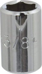 Proto - 3/8", 1/4" Drive, Standard Hand Socket - 6 Points, 7/8" OAL, Chrome Finish - Best Tool & Supply