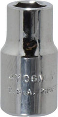 Proto - 1/4" Drive, Standard Hand Socket - 6 Points, 7/8" OAL, Chrome Finish - Best Tool & Supply