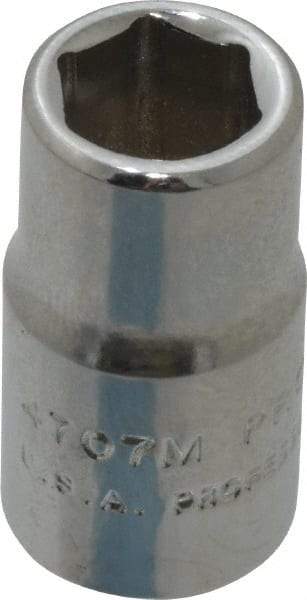 Proto - 1/4" Drive, Standard Hand Socket - 6 Points, 7/8" OAL, Chrome Finish - Best Tool & Supply