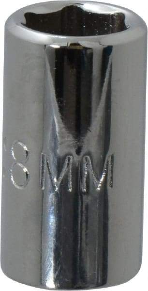 Proto - 1/4" Drive, Standard Hand Socket - 6 Points, 7/8" OAL, Chrome Vanadium, Chrome Finish - Best Tool & Supply