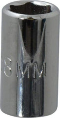 Proto - 1/4" Drive, Standard Hand Socket - 6 Points, 7/8" OAL, Chrome Vanadium, Chrome Finish - Best Tool & Supply