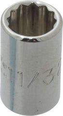 Proto - 11/32", 1/4" Drive, Standard Hand Socket - 12 Points, 7/8" OAL, Chrome Finish - Best Tool & Supply