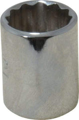 Proto - 1/2", 1/4" Drive, Standard Hand Socket - 12 Points, 7/8" OAL, Chrome Finish - Best Tool & Supply