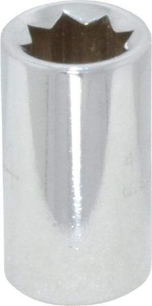 Proto - 1/4", 1/4" Drive, Standard Hand Socket - 8 Points, 7/8" OAL, Chrome Finish - Best Tool & Supply