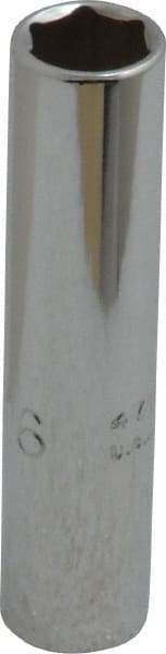 Proto - 5/16", 1/4" Drive, Deep Hand Socket - 6 Points, 2" OAL, Chrome Vanadium, Chrome Finish - Best Tool & Supply