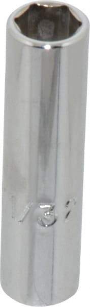 Proto - 11/32", 1/4" Drive, Deep Hand Socket - 12 Points, 2" OAL, Chrome Finish - Best Tool & Supply