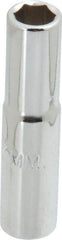 Proto - 1/4" Drive, Deep Hand Socket - 6 Points, 1-15/16" OAL, Chrome Finish - Best Tool & Supply