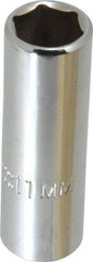 Proto - 1/4" Drive, Deep Hand Socket - 6 Points, 1-15/16" OAL, Chrome Finish - Best Tool & Supply