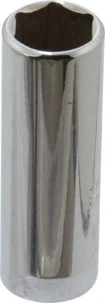 Proto - 1/4" Drive, Deep Hand Socket - 6 Points, 1-15/16" OAL, Chrome Finish - Best Tool & Supply