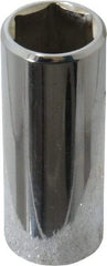 Proto - 1/4" Drive, Deep Hand Socket - 6 Points, 1-15/16" OAL, Chrome Vanadium, Chrome Finish - Best Tool & Supply