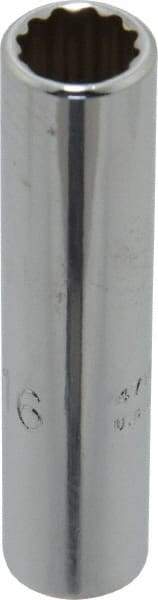 Proto - 5/16", 1/4" Drive, Deep Hand Socket - 12 Points, 2" OAL, Chrome Finish - Best Tool & Supply