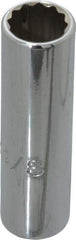 Proto - 3/8", 1/4" Drive, Deep Hand Socket - 12 Points, 2" OAL, Chrome Finish - Best Tool & Supply