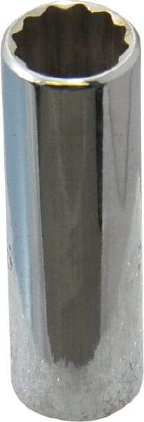 Proto - 7/16", 1/4" Drive, Deep Hand Socket - 12 Points, 2" OAL, Chrome Finish - Best Tool & Supply