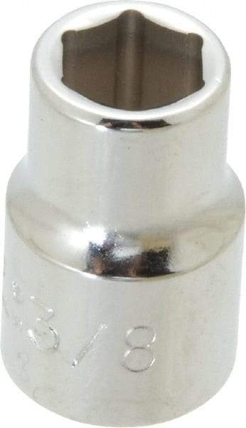 Proto - 3/8", 3/8" Drive, Standard Hand Socket - 6 Points, 1-3/32" OAL, Chrome Finish - Best Tool & Supply