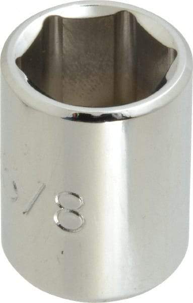 Proto - 5/8", 3/8" Drive, Standard Hand Socket - 6 Points, 1-1/8" OAL, Chrome Finish - Best Tool & Supply