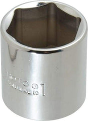 Proto - 1", 3/8" Drive, Standard Hand Socket - 6 Points, 1-3/8" OAL, Chrome Finish - Best Tool & Supply