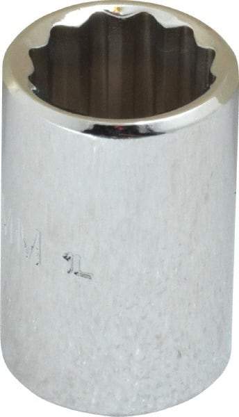 Proto - 3/8" Drive, Standard Hand Socket - 12 Points, 1-1/8" OAL, Chrome Finish - Best Tool & Supply