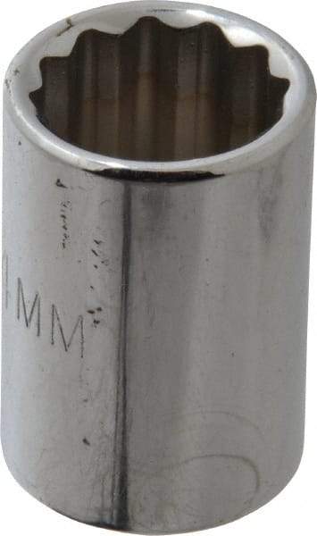 Proto - 3/8" Drive, Standard Hand Socket - 12 Points, 1-1/8" OAL, Chrome Finish - Best Tool & Supply