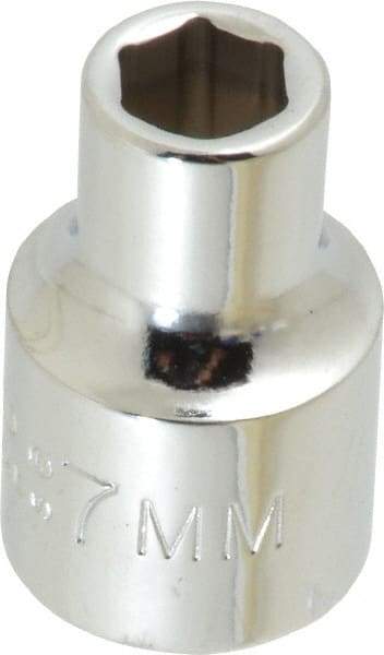 Proto - 3/8" Drive, Standard Hand Socket - 6 Points, 1-3/32" OAL, Chrome Finish - Best Tool & Supply