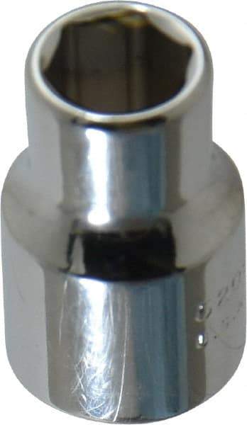 Proto - 3/8" Drive, Standard Hand Socket - 6 Points, 1-3/32" OAL, Chrome Vanadium, Chrome Finish - Best Tool & Supply