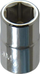 Proto - 3/8" Drive, Standard Hand Socket - 6 Points, 1-3/32" OAL, Chrome Finish - Best Tool & Supply