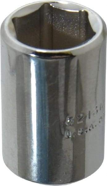 Proto - 3/8" Drive, Standard Hand Socket - 6 Points, 1-1/8" OAL, Chrome Vanadium, Chrome Finish - Best Tool & Supply