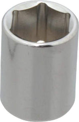 Proto - 3/8" Drive, Standard Hand Socket - 6 Points, 1-1/8" OAL, Chrome Finish - Best Tool & Supply