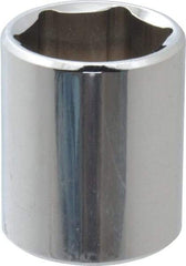 Proto - 3/8" Drive, Standard Hand Socket - 6 Points, 1-3/16" OAL, Chrome Vanadium, Chrome Finish - Best Tool & Supply