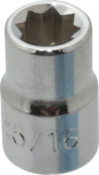 Proto - 5/16", 3/8" Drive, Standard Hand Socket - 8 Points, 1-5/64" OAL, Chrome Finish - Best Tool & Supply