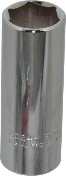 Proto - 3/4", 3/8" Drive, Deep Hand Socket - 6 Points, 2-3/4" OAL, Chrome Vanadium, Chrome Finish - Best Tool & Supply