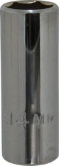 Proto - 3/8" Drive, Deep Hand Socket - 6 Points, 2-1/8" OAL, Chrome Vanadium, Chrome Finish - Best Tool & Supply