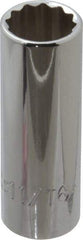 Proto - 11/16", 3/8" Drive, Deep Hand Socket - 12 Points, 2-3/4" OAL, Chrome Finish - Best Tool & Supply