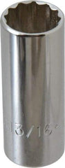 Proto - 13/16", 3/8" Drive, Deep Hand Socket - 12 Points, 2-3/4" OAL, Chrome Finish - Best Tool & Supply