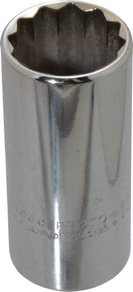 Proto - 15/16", 3/8" Drive, Deep Hand Socket - 12 Points, 2-3/4" OAL, Chrome Finish - Best Tool & Supply